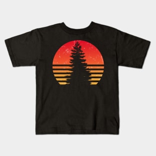 sunset pinetree Kids T-Shirt